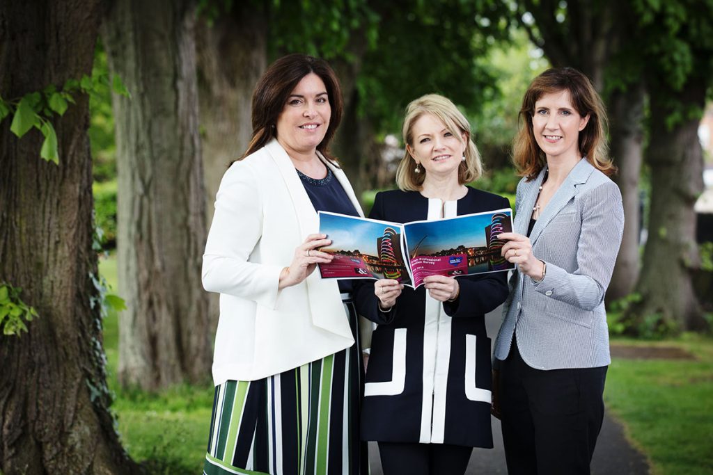 L-R: Áine Myler, Director General, Society of Chartered Surveyors in Ireland; Olivia Buckley, Communications Director, Irish Tax Institute; and Caroline Spillane, Director General, Engineers Ireland.