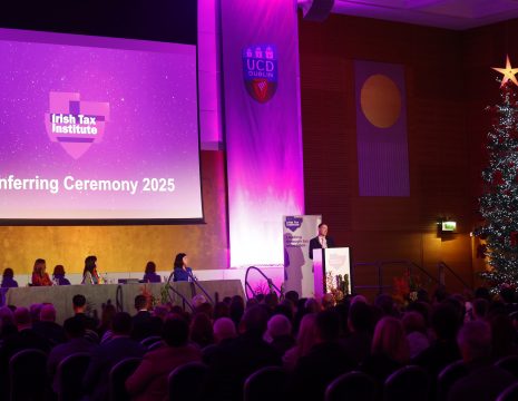 President, Shane Wallace, addressing the new members at the Conferring Ceremony.